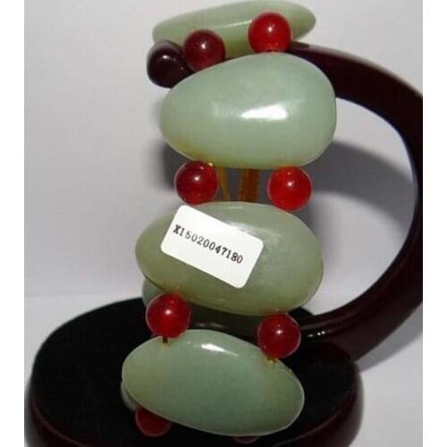 China Certified Nature Nephrite Hetian Green Large Beads Bracelets