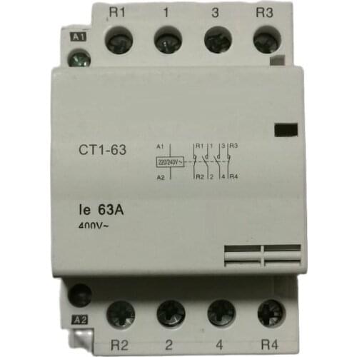 4P 63A 220V 400V~ 50/60HZ Din rail Household ac Modular contactor 4NO 2NO 2NC 4NC