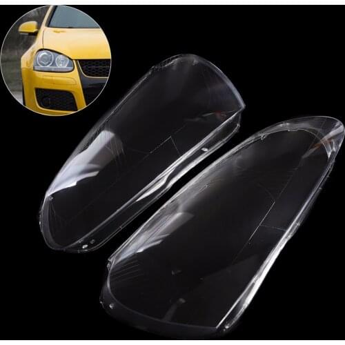 Car Mirror Covers 1pair Headlamp Clear Lens Shell Dedicated Replacement Headlight Protector For V-W G-olf 5 MK5 J-etta 05-09