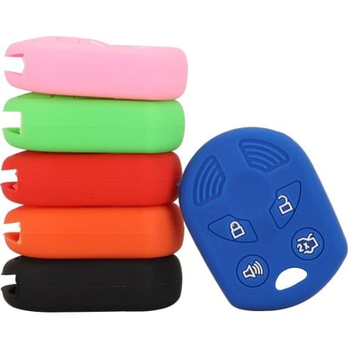 Bilchave 4 Buttons Remote Car Key Fob Case Silicone Cover For Ford Edge Escape Explorer Sport-Trac F-Series Five Hundred Flex