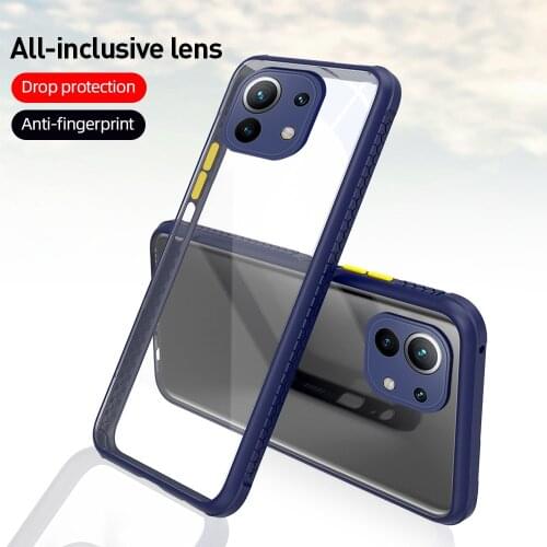 Xiomi 11 lite case clear tire phone shell for xiaomi mi 11 mi11 lite 11lite 10t pro protectors airbag anti-fall protective cover