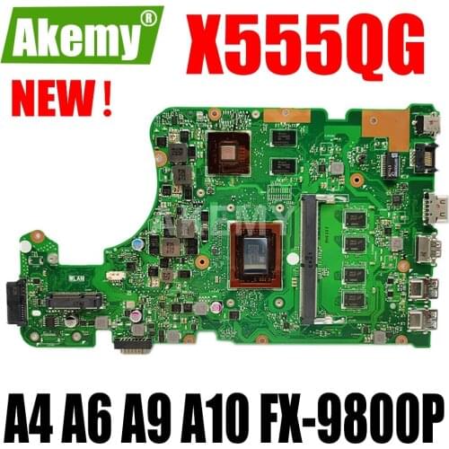 For Asus X555QG X555Q X555B X555BP K555B A555B K555Q Mainboard Motherboard ( A4 A6 A9 A10 FX-9800P ) CPU 4GB 8GB RAM