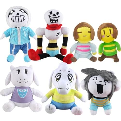 Undertale Plush Doll Toy Sans Frisk Chara Asriel Lancer Temmie Toriel Stuffys Soft Stuffed Cartoon Dolls For Kids Gifts