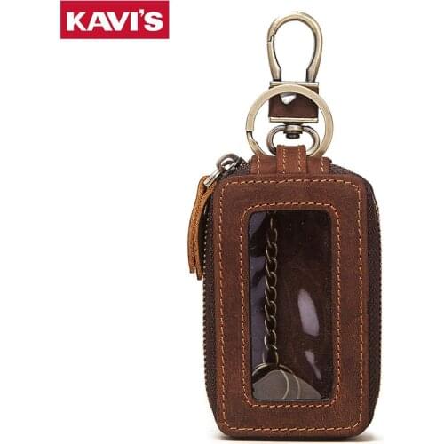Leather Multi Function Key Bag Fashion Mens Key Chain Zipper Key Bags Key Ring Mobile Phone Case Wallet