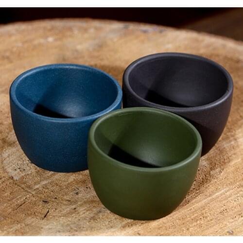 Creative ceramic tea cup black green blue tea cup stoneware casual cup single tea master cup accessories home decor