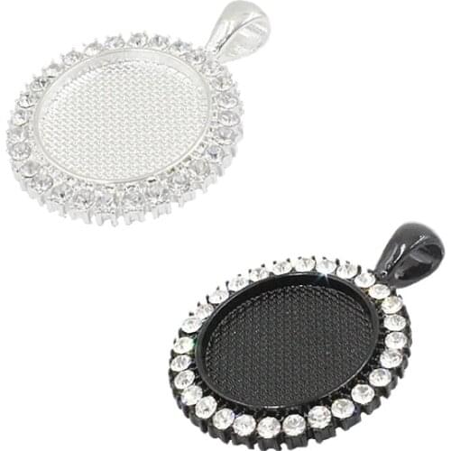 Fit 20mm Round Cabochons Rhinestones Cameo/Glass Frame bezel Settings Tray blank DIY Accessory Making 5pcs/lot K05171