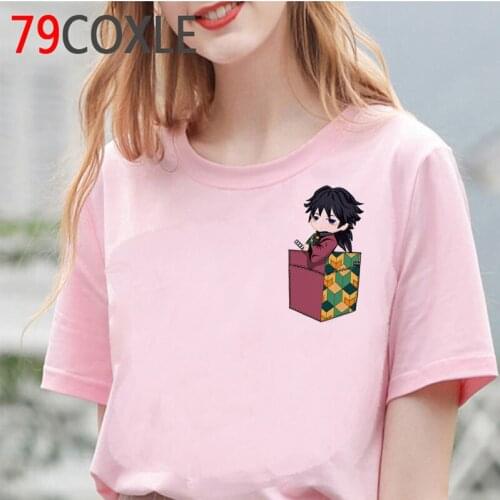 Demon Slayer Kimetsu No Yaiba summer top femme couple kawaii japanese top tees