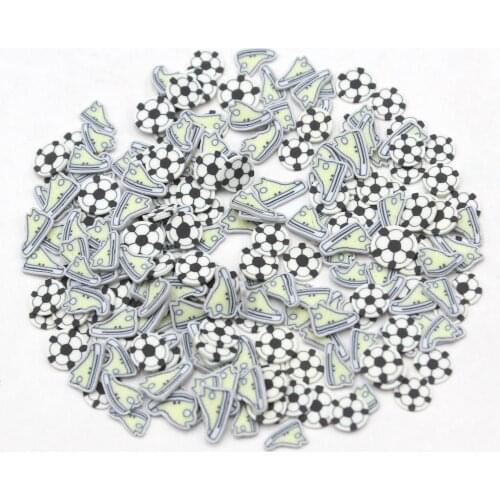 100g/Lot Mini Shoes Football Clay Slices Sprinkles Sports Series Soft Pottery for DIY Crafts Decoration Filling Accessories