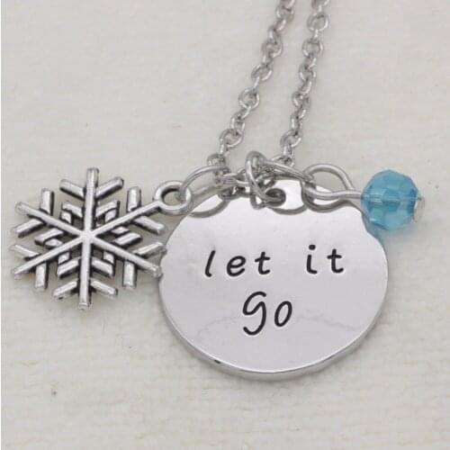 Fashion Inspirational Necklace snow let it go crystal Alloy Necklace Chains Jewerly For Women N2026