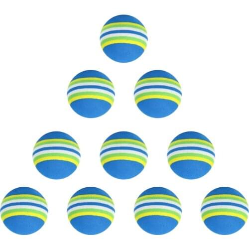 10Pcs 42mm EVA Foam Soft Rainbow Stripe Golf Training Balls Swing Golf Club Beginner Practice Training Aids Ball Indoor Outdoor