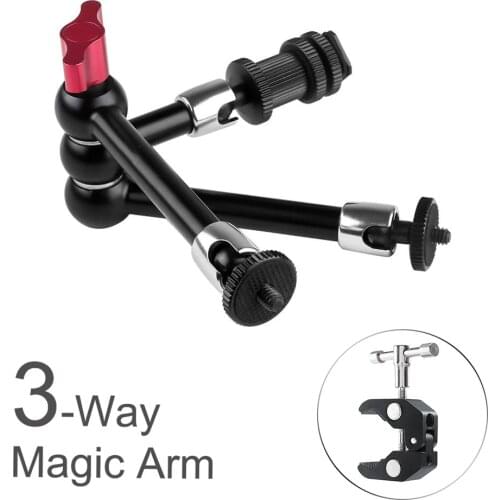 3 Way Foldable Metal Rig Magic Arm Super Crab Clamp for LCD LED Monitor Light Flash SLR DSLR Photography Camera Accessories Kits