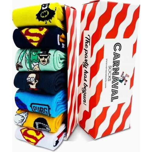 The pole Super Hero Pattern Colorful Socks Set