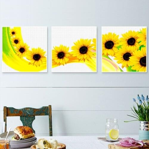 Dmc cross stitch kits Sunflowers blooming in summer Modern home decoration painting No photo frame to send embroidery tools