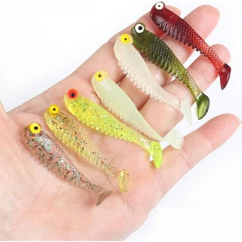 10 Pcs/Bag Fishing Lure Set Soft Lure Shad Silicone Baits Wobblers Swimbait Artificial Realistic T-tail Lures Fishing Accessori