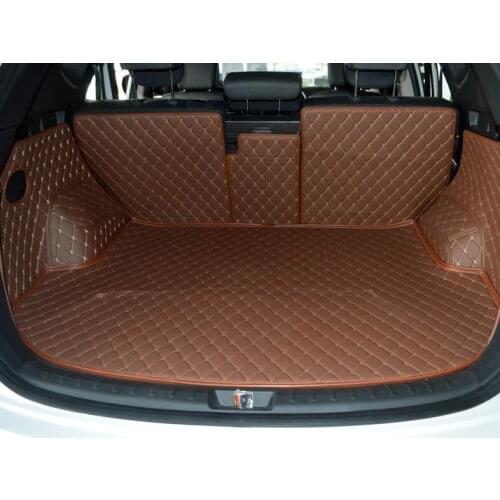 Newly & Free shipping! Full set trunk mats for New Hyundai Santafe 5seats 2017-2013 durable cargo liner carpets for Santafe 2016