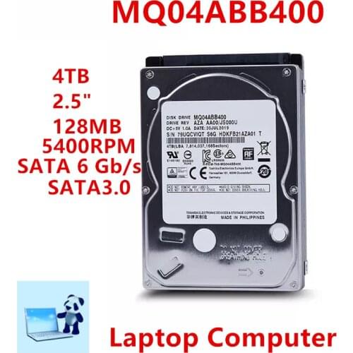 New HDD For Toshiba Brand 4TB 2.5" SATA 6 Gb/s 128MB 5400RPM For Internal Hard Disk For Laptop Hard Drive For MQ04ABB400