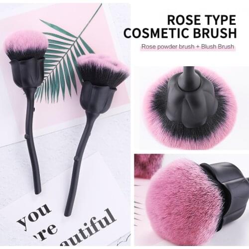 Single Rose Flower Nail Art Makeup Brush Loose Powder Blush Brush Rose Nail Art Dust Brush For Manicure Nail Accessories Makeup