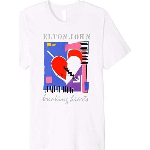 Elton John Official Retro Breaking Hearts Premium T-Shirt