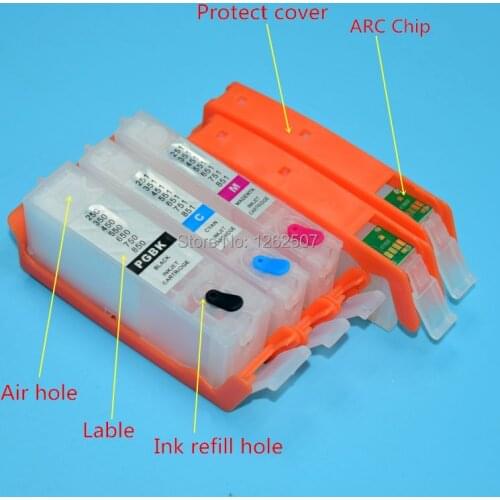 PGI-550 CLI-551 550 551 5Colors Refillable Ink Cartridge With ARC Chip For Canon pgi550 cli551 IP7250 MG 6350 MG5450 Printers
