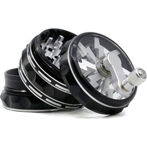 Portable Hand Drum Lightning 60mm 4-layer Zinc alloy Grinder Smoked Herbal Grinder spices Tobacco Smoking Accessories