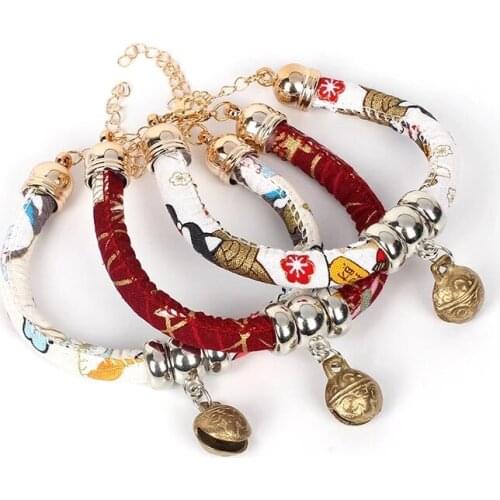 10/3 Pcs Adjustable Safe Pet Collar Flower Cat Dog Necklace With Bell Husky Pattern Fabric Collars Decor For Small Puppy Kittens