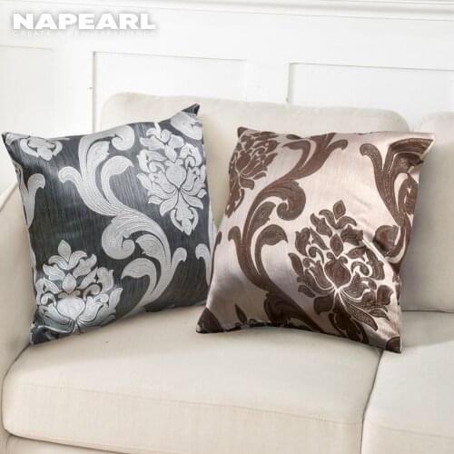 NAPEARL 1 Piece European Floral Luxury Jacquard Cushion Cover Living Room Chair Sofa Pillow Case High Quality Home Decoration