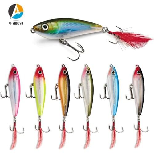 AI-SHOUYU 1pc 80mm 12g Pencil Crankbait Hard Bait Tight Wobble Slow Floating Jerkbait High Quality ABS Material Fishing Lure