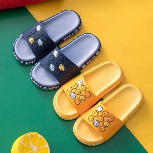 Summer Shoes Ladies Beach Soft Sole Slides Cartoon Bear Patterns Slippers Indoor Bathroom Slippers Cute Slides For Women Shoes