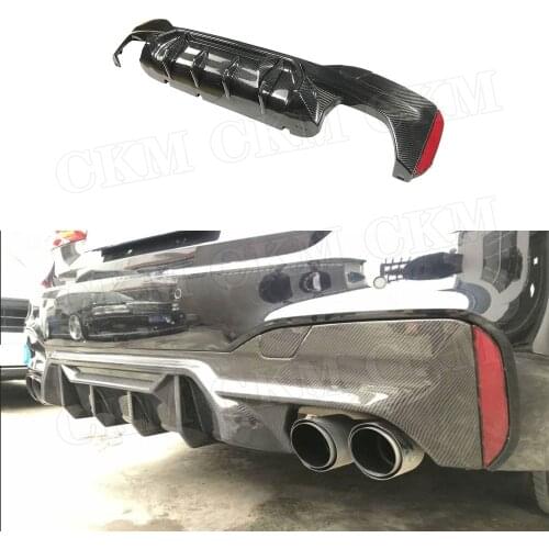 Dry Carbon Fiber / FRP Rear Bumper Lip Diffuser Plate For BMW 5 Series G30 G38 M Sport 2017-2020 M5 Style Spoiler Car Styling