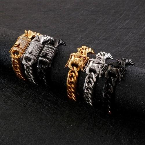 11mm Width Heavy Mens Buddha Bracelet Curb Cuban Link S Gold Black Color 316L Stainless Steel Wristband Male Jewelry