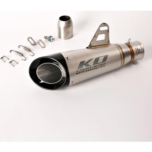 Universal 38-51 mm Motorcycle Exhaust Muffler Pipe No DB Killer Escape Stainless Steel Tube with Baffle for Z1000 Z400 SV650