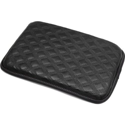 Uxcell Universal Black Faux Leather Anti-Slip Armrest Pad Cushion for Car Vehicle