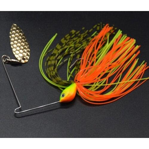 WLDSLURE 1pcs 12g Spinner Bait with Brass Fishing Spoon Lure Metal Jig Jigging lure Swimbait Spinnerbait