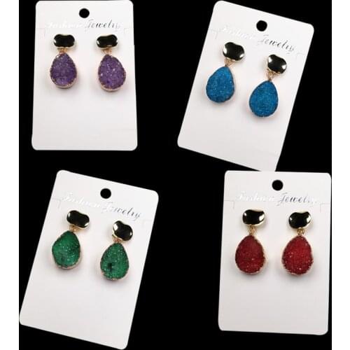 Fashion Jewelry 11 Colors Handmade Natural Stone Drop Earring Water Drop Shape Agater Quartz Earrings For Women Size 15x25mm