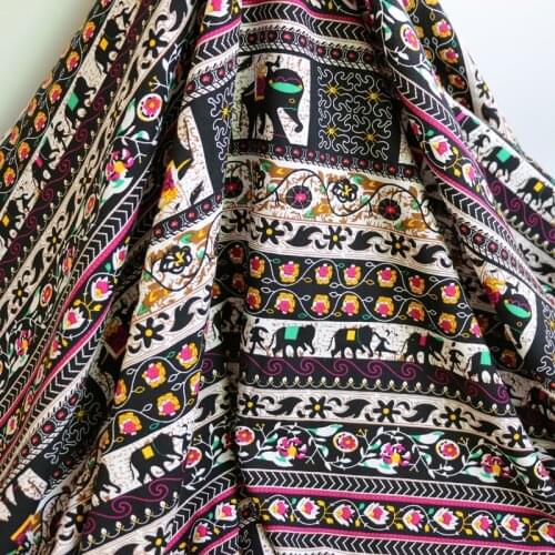 100cm*140cm Ethnic patchwork cotton rayon fabric soft dress shirt material viscose