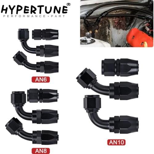 1 Pieces Black AN6 8 10 Straight 45 90 Degree Oil Fuel Swivel Hose End Fitting Oil Hose End Adaptor Kit