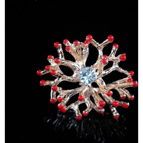 10 PCS 30mm*36mm Fashion Metal Alloy KC Gold Crystal Rhinestone Coral Connectors Charm For Jewelry Making DIY Accessories