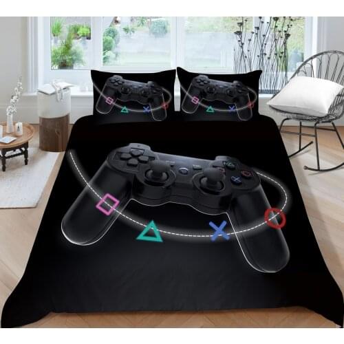 Fashion 3D Black Game Pad Printing Bedding set Quilt cover with pillowcases All Sizes Home Textiles 2/3 pieces
