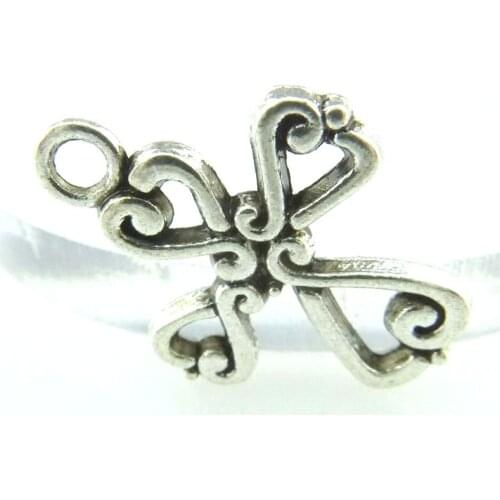 20pcs Antique Silver 19*14mm Cross Heart Charms Pendant For Jewelry Making Bracelet Vintage Accessories