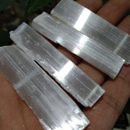 4pcs Selenite Sticks 6cm White Gypsum Crystals Wands Blades