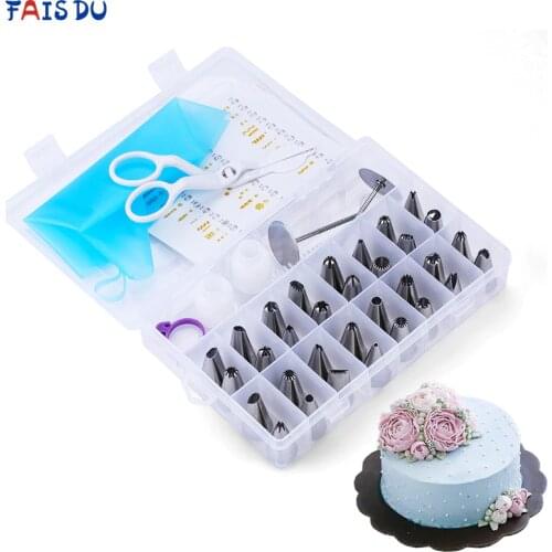 42pcs Pastry Bags Nozzles Converter Set Dessert Confectionery Cake Cream Icing Piping Nozzles Reusable Cake DIY Decorating Tools