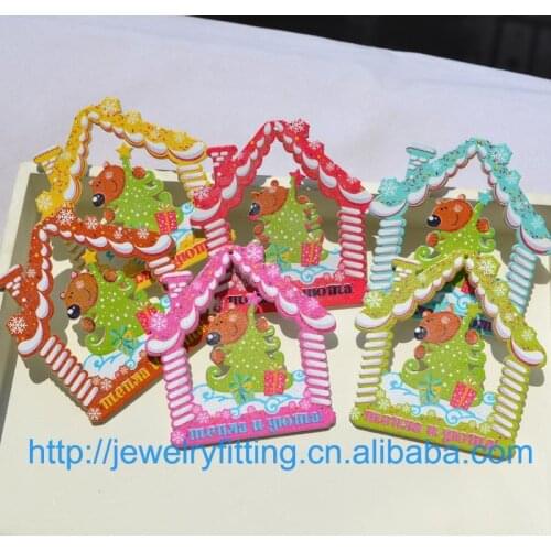 DIY Accessory,Home Decoration,Environmental paint Wood For Decoration,Mix Color Cartoon House,Christmas tree Decoration