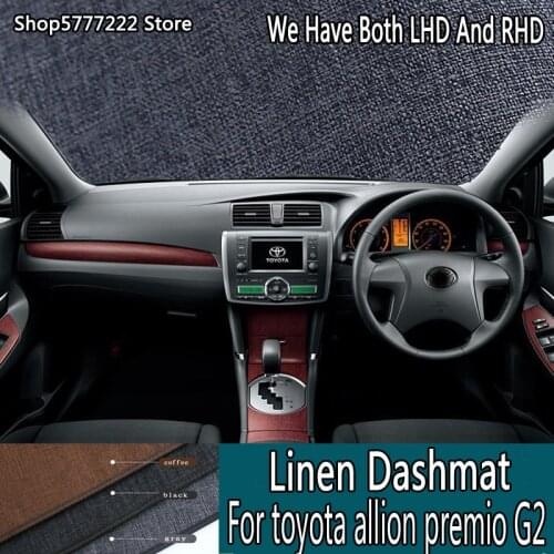 Car Styling Linen Dash Mat Covers Dashmat Dashboard Pads Accessories For Toyota Allion Premio G2 2007 2008 2009 2010 RHD