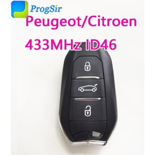3 Button 433MHz Keyless Go Remote Control Proximity Key for Citroen For Peugeot 308 508 With 46 Chip