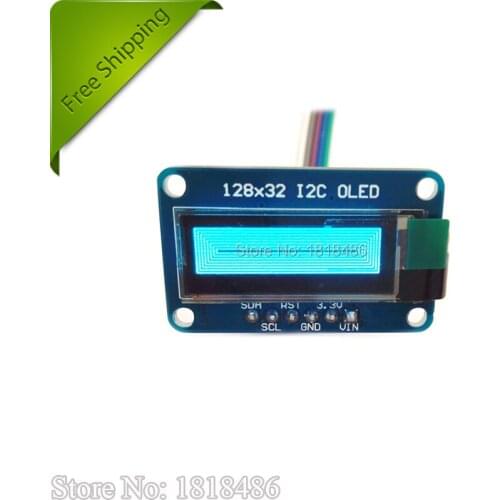 Free Shipping! 0.91" SSD1306 128x32 I2C OLED Module Blue Graphic Display Monochrome