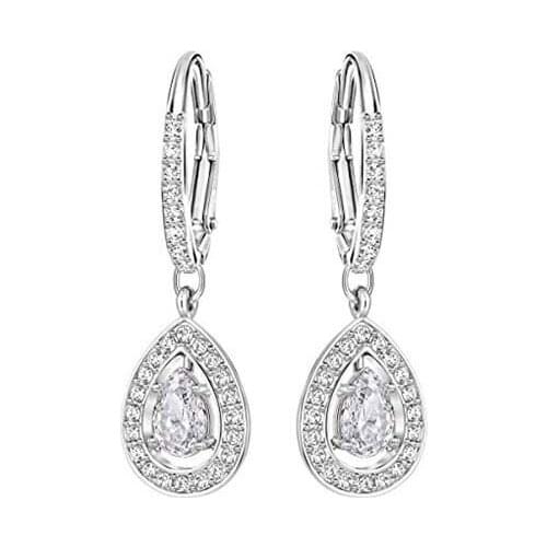 Brand 1:1 Elegant and Fashionable Water Drop Tassel Diamond Hollow Earrings Temperament Charm Girls Silver Jewelry