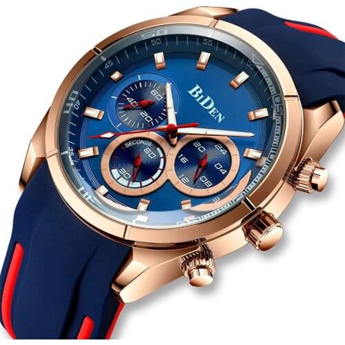 Fashion Luxury Men Sport Watches Rubber Strap Rose Gold Top Brand Business Casual Male Quartz Wristwatch Military Army Clock