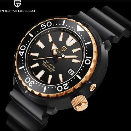 PAGANI DESIGN New Mens Sports Mechanical Watch 45MM Large Dial Stainless Steel Waterproof Watch Sapphire Glass 300M Diver Watch