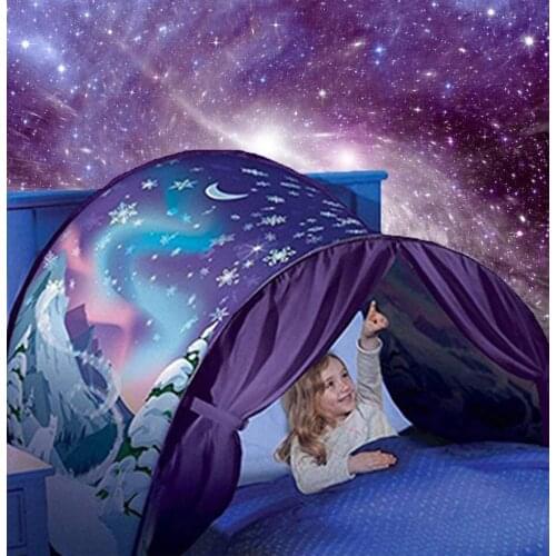 Kids Dream Fantasy Sleeping Bed Tents Children Boys Girls Foldable Pop Up Cartoon Indoor Bed Mosquito Net Playhouse Gifts