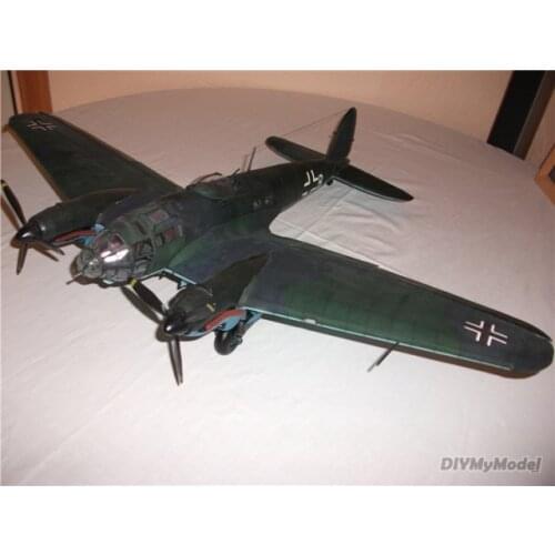 DIYMyModeI German he-111 dive bomber DIY Handcraft Paper Model KIT Handmade Toy Puzzles Gift Movie props